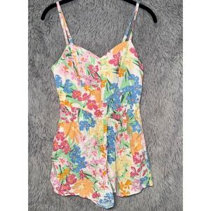 Old Navy Floral Smocked Romper Jumpsuit Cami Straps Size S